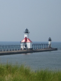 Lighthouse pier in St. Joseph, Michigan.